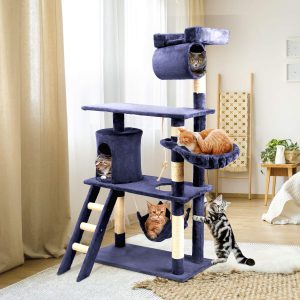 CCLIFE Arbre à Chat griffoir avec grottes, hamac et Panier Confortables