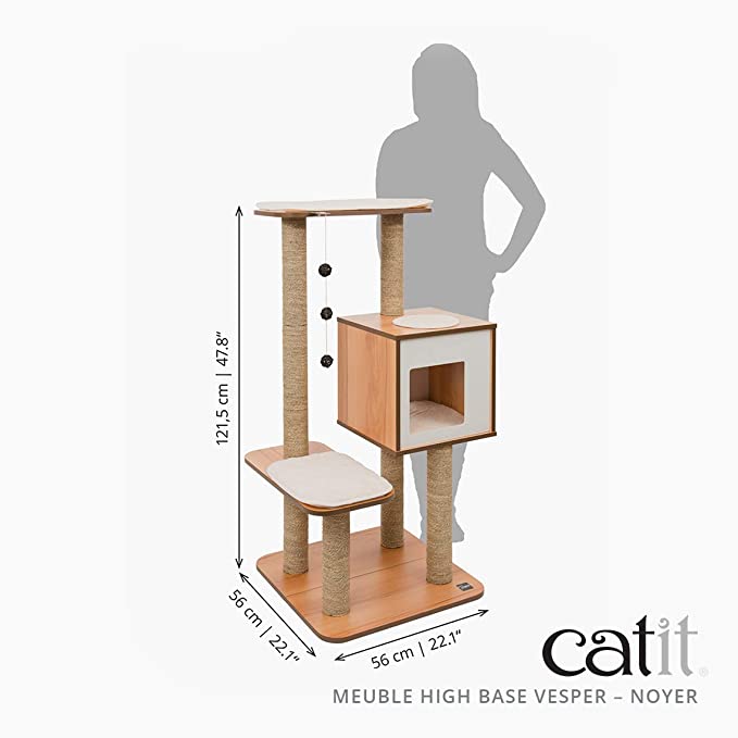dimensions arbre a chat vesper v hign base noyer