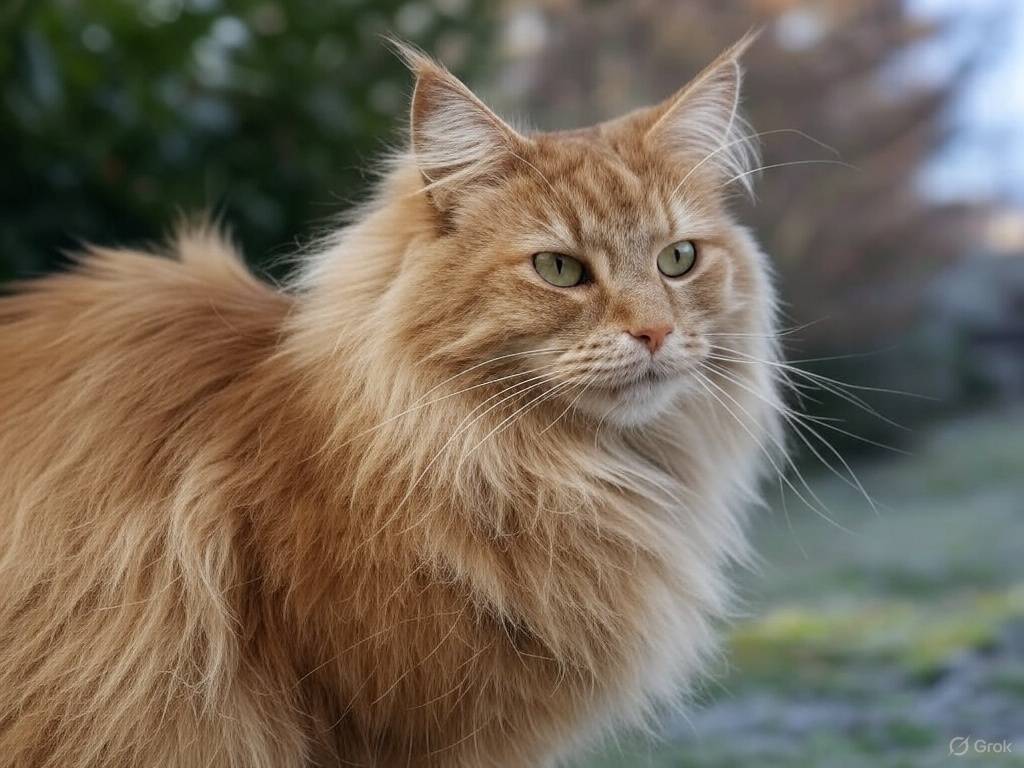 chat maine coon roux